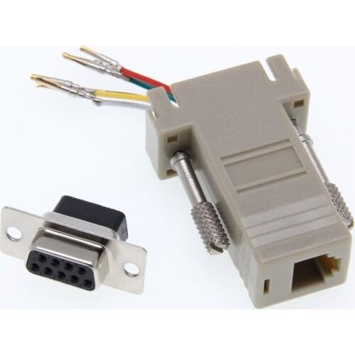 500pcs/lot DB9 Female To RJ12 RJ45 Female DB9 To RJ45 DB9 To RJ12 Adapter for Computer Connection of 9-pin Serial Equipment