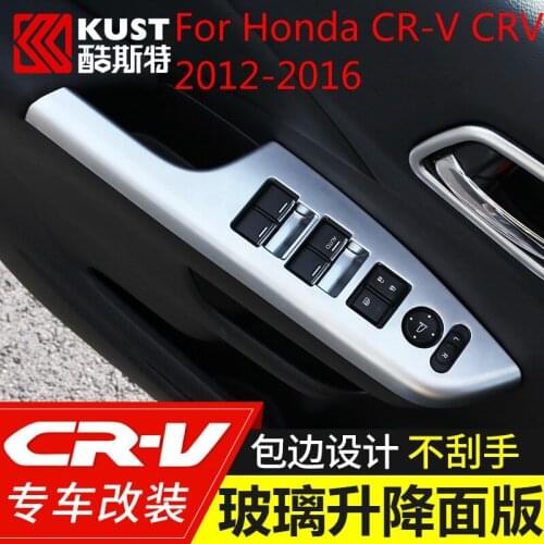 ABS Chrome Glass lifting panel decorative stickers,door armrests decorative frame stickers For Honda CR-V CRV 2012-2016 4pcs/set