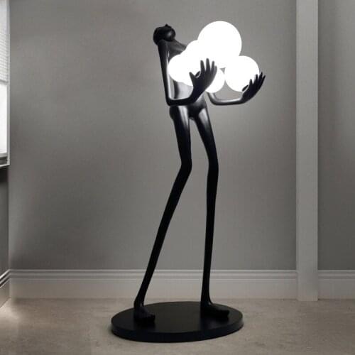 GY Abstract Figure Sculpture Large Floor Ornaments Floor Lamp Exhibition Hall Model Room Body Art Fiberglass Decoration