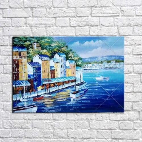 Building Hand Painted Abstract Oil Painting Hang Paintings Modern Seascape Landscape Paintings Canvas Painting For Living Room