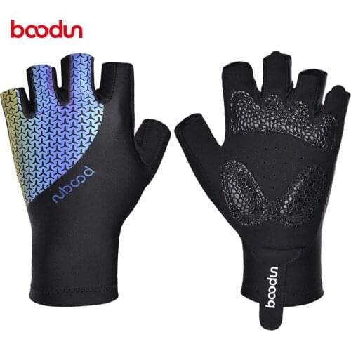 Boodun Shock-absorbing Cycling Gloves Half Finger Road Bike Gloves Fishing Gloves Bicycle Gloves Men Women Guantes Ciclismo