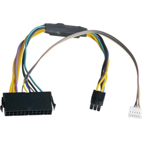 ATX Main 24Pin Female to 6Pin Male 6Pin PCI-E PSU Power Adapter Supply Cable Connector for HP Elite 8100 8200 8300 800G1
