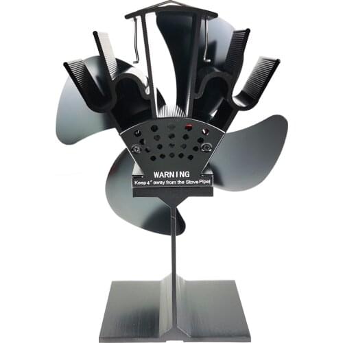 Mute And Large Air Volume Thermal Power Fireplace Fan 4 Blades Heat Powered Wood Stove Fan For Log Wood Burner Fireplace