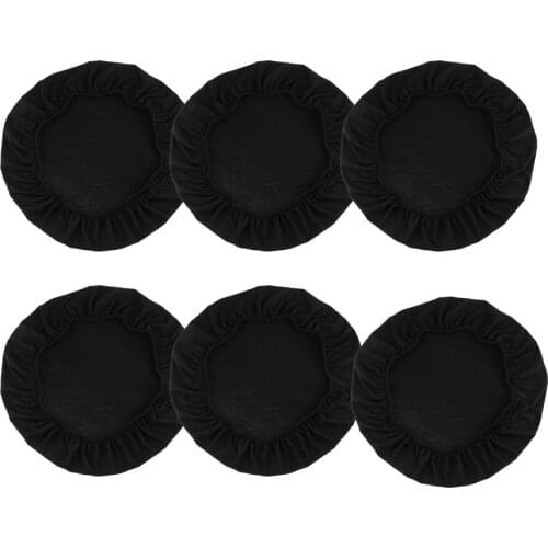 6Pieces Black Elastic Dining Chair Cover for Hotel Bar Cafe Simple and Easy to Put on for Chair Seat