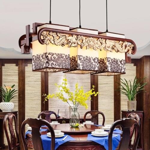 Chinese style Wooden pendant lights Retro living room restaurant garden hall home lighting simple antique pendant lamps ZA ZS27