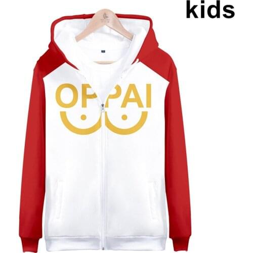 3 To 14 Years Kids Hoodies One Punch Man Saitama Oppai 3D Hoodie Sweatshirt Boys Girls Cosplay Cartoon Jacket Children Clothes