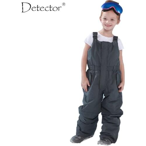 Detector children outdoor padded trousers boys and girls winter skiing pants overall jumpsuit strap romper girl bib 92-134