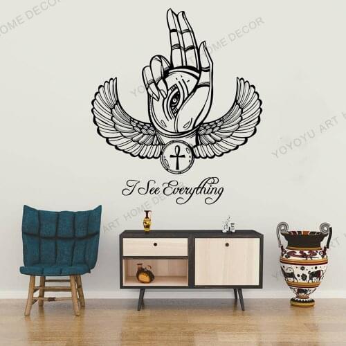 Ancient Egyptian eye Horus Ra hand amulet wall stickers Mordern home door window decor living room bedroom wall decals JC118
