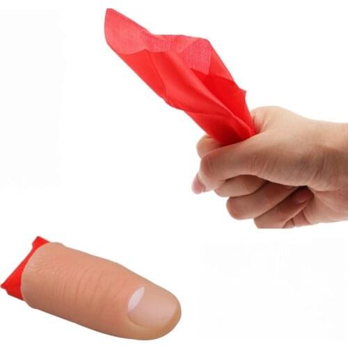 Hot Sale Fake Soft Thumb Tip Finger Man-Made Magic Tricks Close Up Vanish Appearing Finger Tricks Props Toys Funny Prank