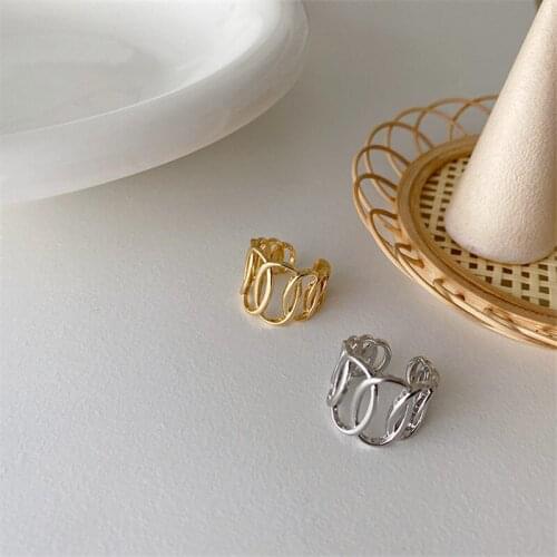 Circle Twisted Adjustable Rings for Women Gold Color Open Cuff Finger Ring Fashion Korean Minimalist Jewelry anillos mujer