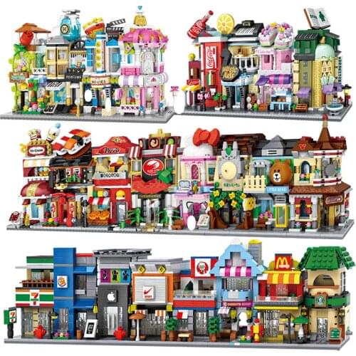 LOZ Mini Street View City Building Blocks DIY Assembly Educational Bricks 3D Architecture Model Store Shop Kids Gift Xmas Toys
