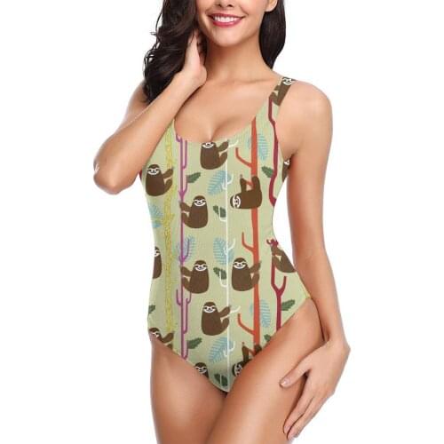 Swimsuit female New Cute Cartoon Sloth Plush sexy one-piece swimsuit sexy show thin holiday hot spring beach swimming one-piece