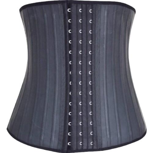 Latex Waist Trainer Body Shaper корсет 25 Spiral Steel Boned Slimming Cincher 3 Hooks And Eyes Corset Underwear Corselet 9053