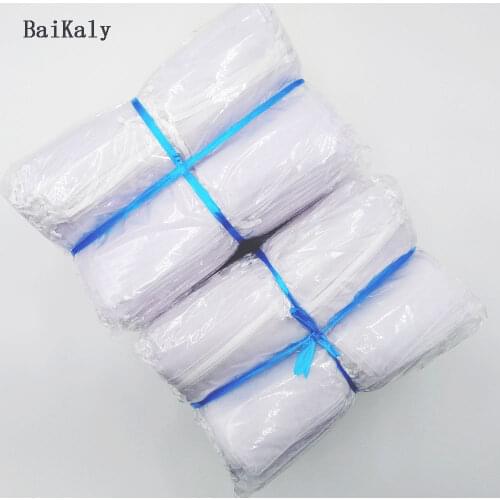 11sizes 500pcs/lot 7x9 9x12 10x15cm Drawstring White Organza Bags Jewelry Gift Packaging Bags For Wedding/Birthday/Christmas