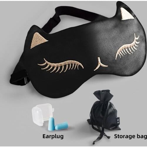 100% Silk Sleeping Mask Eye Mask Set Include 2 Ear Plugs 1 Storage Bag for Women and Men Sleep Travel Nap