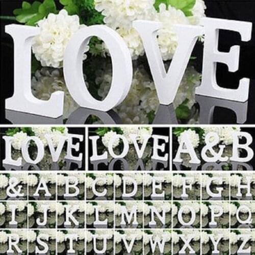 1pc 8cm White Wooden Letters Home Decoration 26 Wood English Alphabet Wall Hanging Wedding Birthday Party Prop DIY Handcrafts