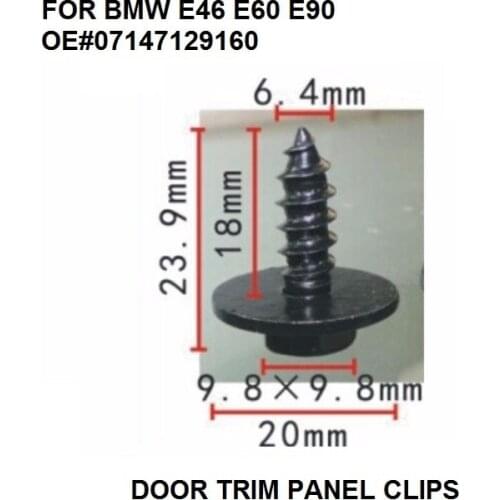 HOT NEW Door Trim Panel Clips For BMW E46 E60 E90 etc Hex Head Metal Screw Set Of 10 GENUINE 07147129160