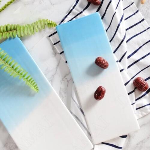 Simplicity Ceramic Plates Gradient Decorative Sushi Plate Western Steak Dish Restaurant Serving Trays European Kitchen Tableware