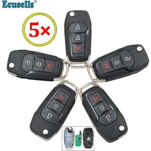 5pcs/lot 2+1/3 Buttons Flip Remote Key Keyless Entry Fob 315MHz for Ford Fusion 2013-2015 FCC ID: N5F-A08TAA HU101