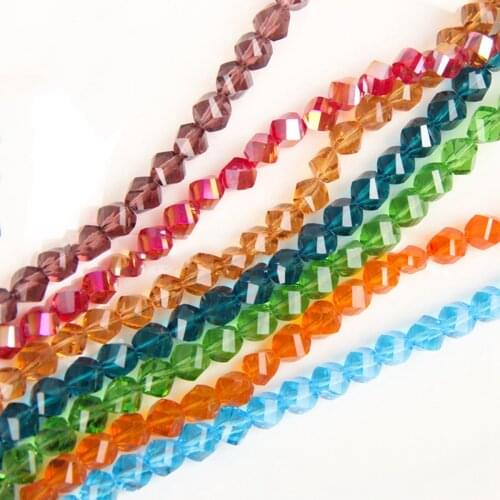 Twist Faceted Crystal Glass 4mm 6mm 8mm 10mm 12mm Loose Spacer Beads Lot Colors for Jewelry Making DIY