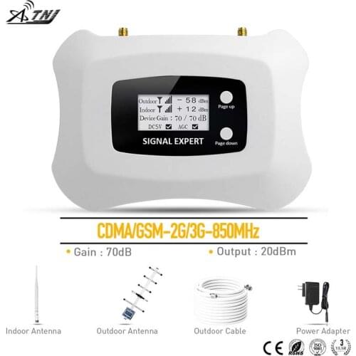 New fashion Smart CDMA 2g 3g Cell phone Amplifier 850mhz cellular signal repeater 2G mobile signal booster for America AU area