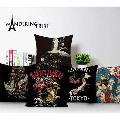Vintage Decorative Throw Pillow Covers Animal Cushion Cover Black Pillow Floral Cushions Living Room Custom Pillow Case 45 * 45