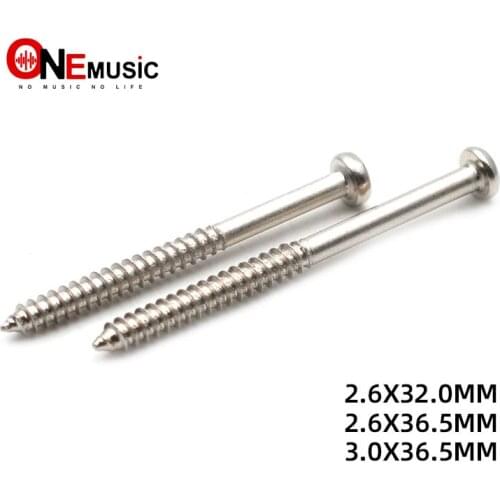 10pcs Electric Guitar Bass Pickup Height Adjusting Screws 2.6/3.0MM x 32/36.5MM Silver