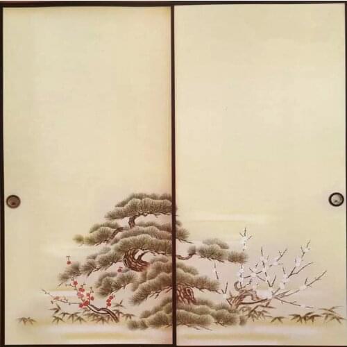 Japanese Fusuma Paper 2 Sheets/Pair Washitsu Woodblock Decor Decorative Door Wall Paper Soji Sliding Door Bedroom, Living Room