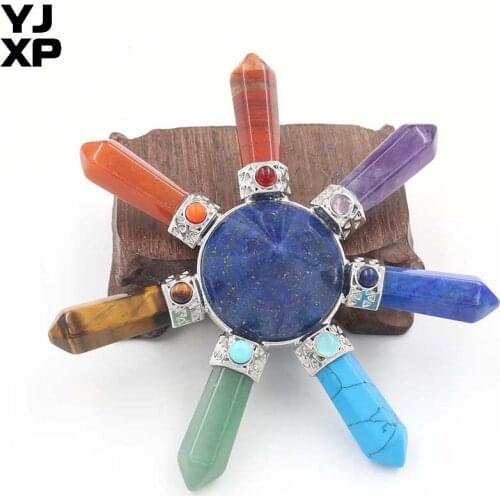 YJXP Reiki Healing Energy Generator Lapis Lazuli Stone Crystal Conical Pyramid 7 Chakra Energy Generator Balancing 1pcs