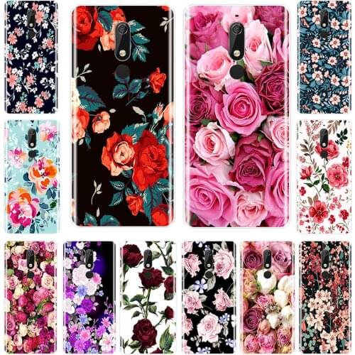 Back Cover For Nokia 2.1 3.1 5.1 6.1 7.1 Plus Soft Silicone Colorful Flowers Phone Case For Nokia 7.1 6.1 5.1 3.1 2.1 Case