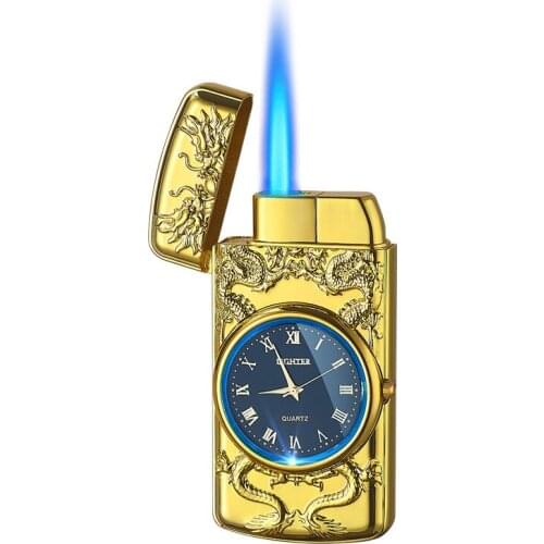Creative Electronic Watch Lighter Metal Straight Into Windproof Lighter Smoking Accessories for Weed Gadgets for Men good Gift