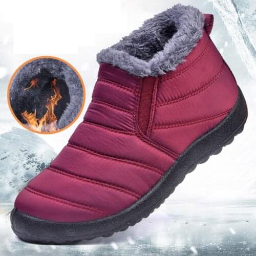 Women Boots Lightweight Winter Boots Women Ankle Botas Mujer Waterpoor Snow Boots Female Women Shoes Slip On Casual Shoes Plush