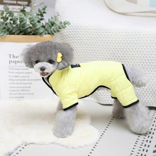 Winter Unisex Pet Jumpsuits Solid Color Pure Color Keep Warmth Four-leg All-match Dress-up Fashion Pet Dogs Jumpsuits Romper