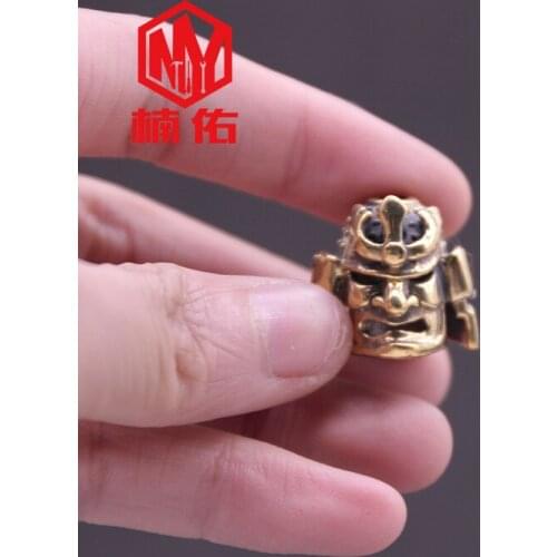1PC EDC Knife Bead Retro Brass Samurai Paracord Handmade Personalized Car Pendant