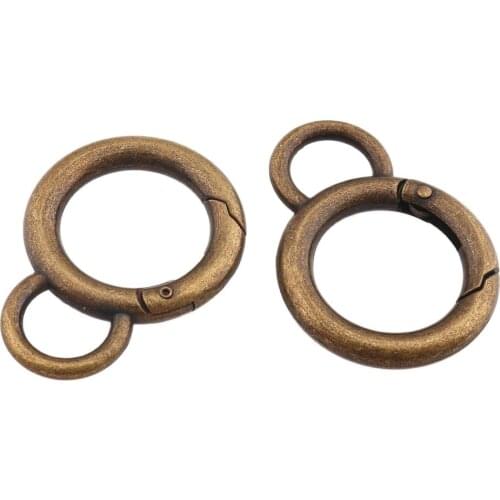 10pcs Spring gate rings clasps O-Ring Buckles Carabiner Purses Handbags Round Push Trigger Snap Hooks Carabiner For bag clothes