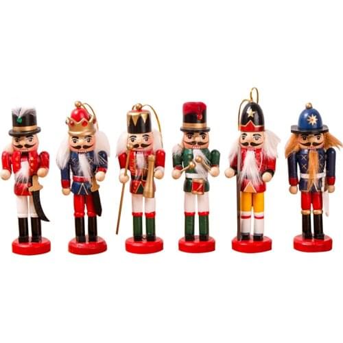 12CM Decorative Pendant Props Christmas Tree Hanging Decorations Nutcracker Shape Wooden Soldier Puppet Tin Toy Supplies
