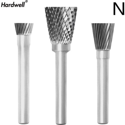 1pc-free shipping solid carbide tungsten steel milling cutter,6mm shank N type Metal electric grinding head,Polishing tool