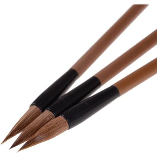 3pcs New Chinese Japanese Water Ink Painting Writing Calligraphy Brush Pen Brown