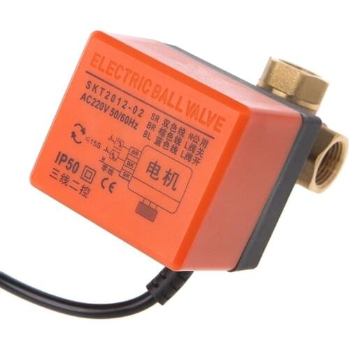 AIUI Outside Tap 3 Way Motorized Ball Valve Electric Three Line Two Way Control AC 220 DN15/20/25
