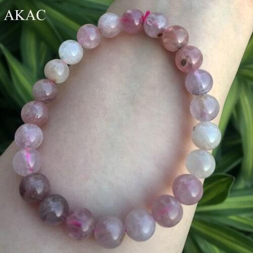 AKAC approx8mm 23beads/bracelet natural rarely colorful spinel bracelet gemstone for women men bracelet