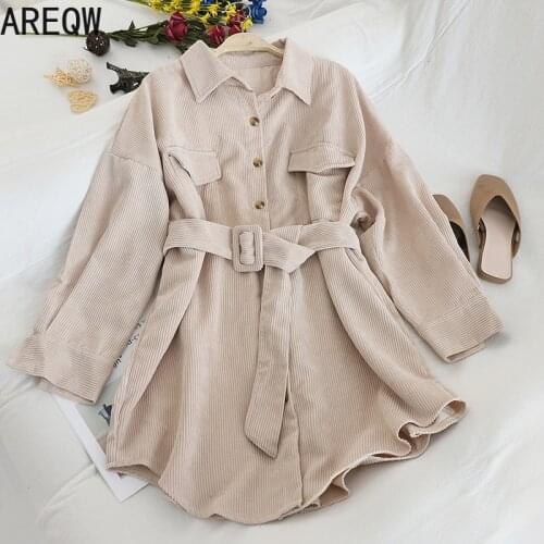 AREQW Women's Corduroy Shirts