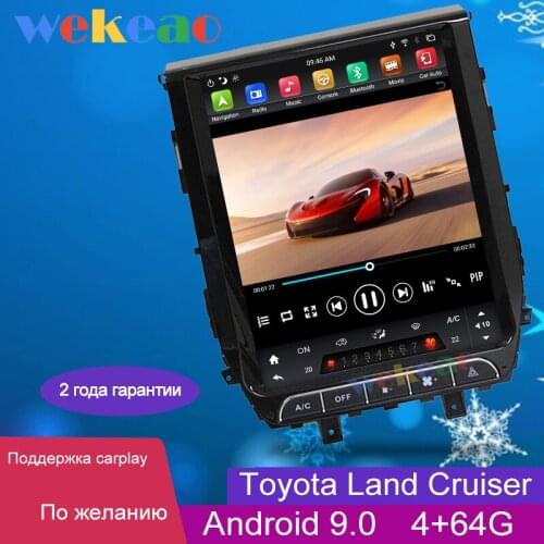 Wekeao 12.1" Vertical Screen Tesla Style 1 Din Android 9.0 Auto Radio For Toyota Land Cruiser Car Dvd Multimedia Player 4G GPS