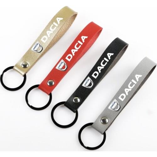Car Key Holder Artificial Leather Rope PU Key chain Keychain for Dacia Duster Logan Sandero MCV Auto Pendant Keyring Accessories