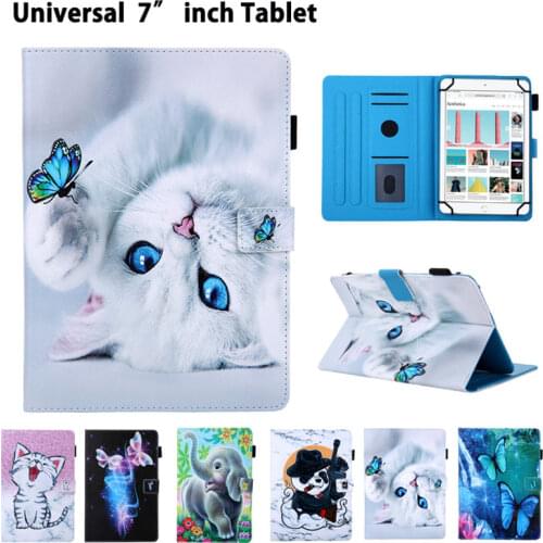 Tablet case 7 inch universal For Huawei MediaPad T3 7.0 Cover For Samsung Tab A T280 Tablet Funda Cute Cat Print Stand Shell