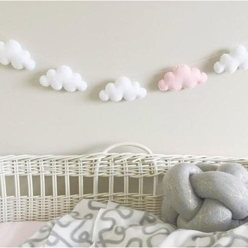 Felt Cloud Garlands Toy INS Nordic String Baby Kids Room Decoration Wall Hanging Ornaments Nursery Decor Party Banner Photo Prop