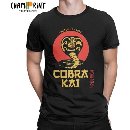 Vintage Cobra Kai T-Shirt Men O Neck Cotton T Shirt Short Sleeve Tees 6XL Clothes