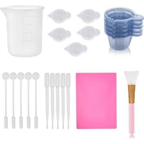 Resin Mould Making Tool Silicone Mixing Measuring Cups Liquid Epoxy Resin Stirring Distribution Casting Jewelry Making DIY Tools
