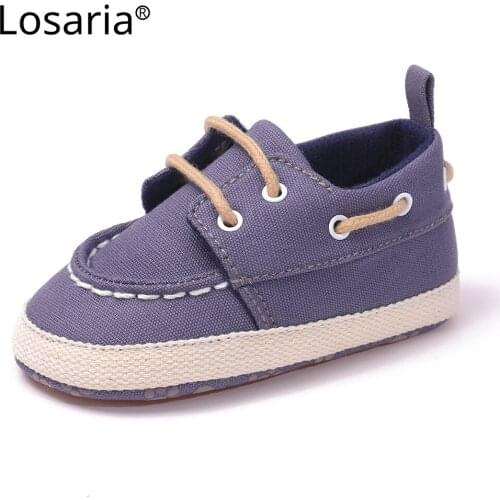 Losaria Newborn Baby Boy Shoes 0-1 Year First Walkers Casual Non-slip Bottom Canvas Shoes Comfort Infant Toddler Shoes Moccasins