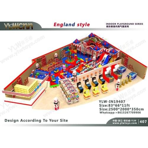 Amusement soft play structure indoor playground park with coin operated game machines YLW-IN19407