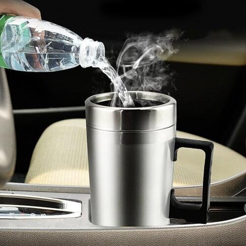 Stainless Steel Inner Tank Car Heater 12V/24V Coffee Mug Tazas Kettle Cup Electric Chopeira Portatil Canecas Chaleira